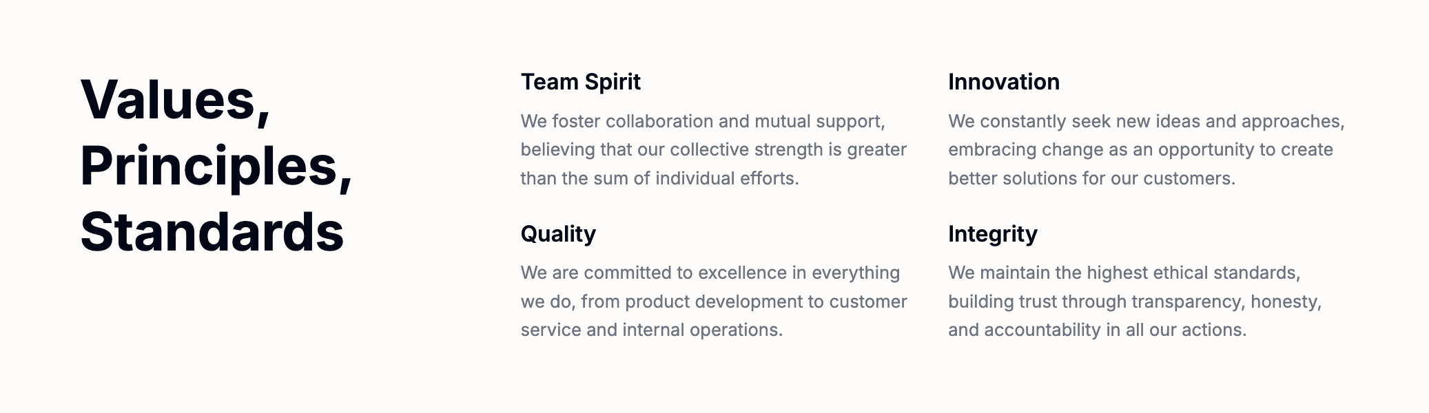 Values and Principles