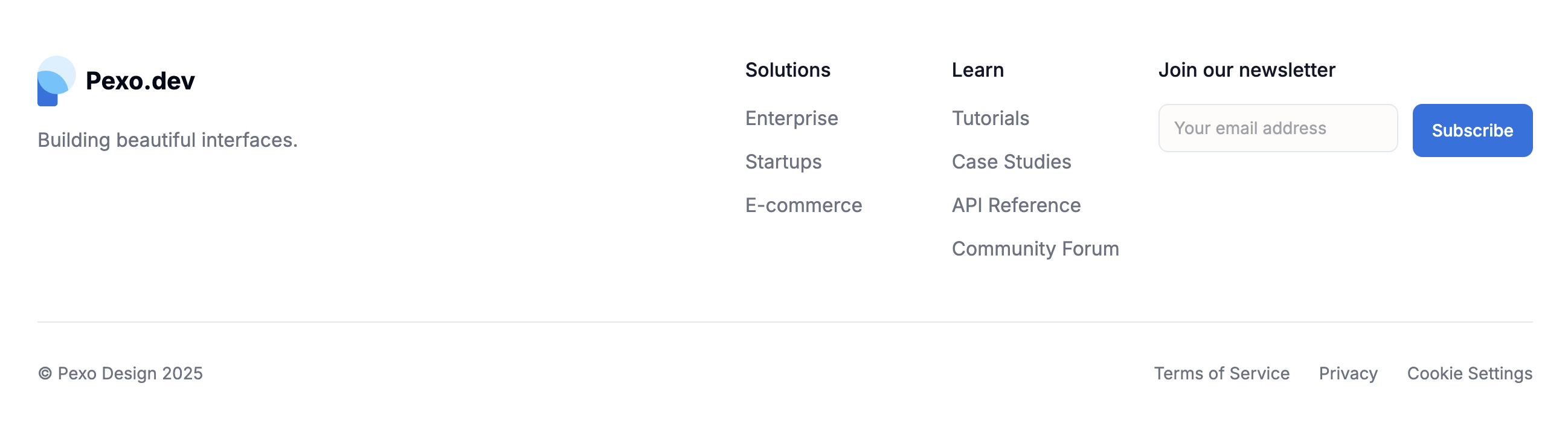 Modern Footer with Newsletter