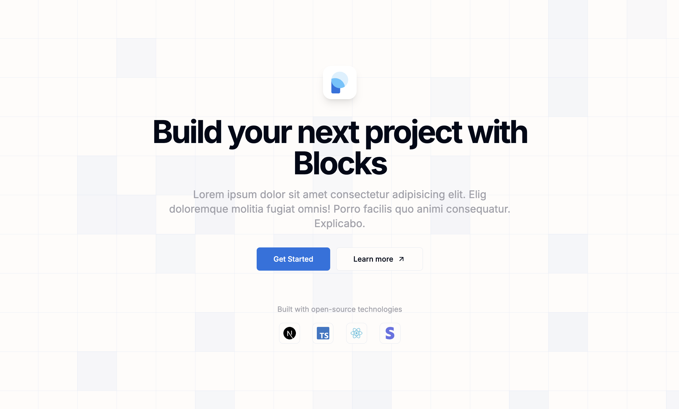 Hero with Colorful Grid Background