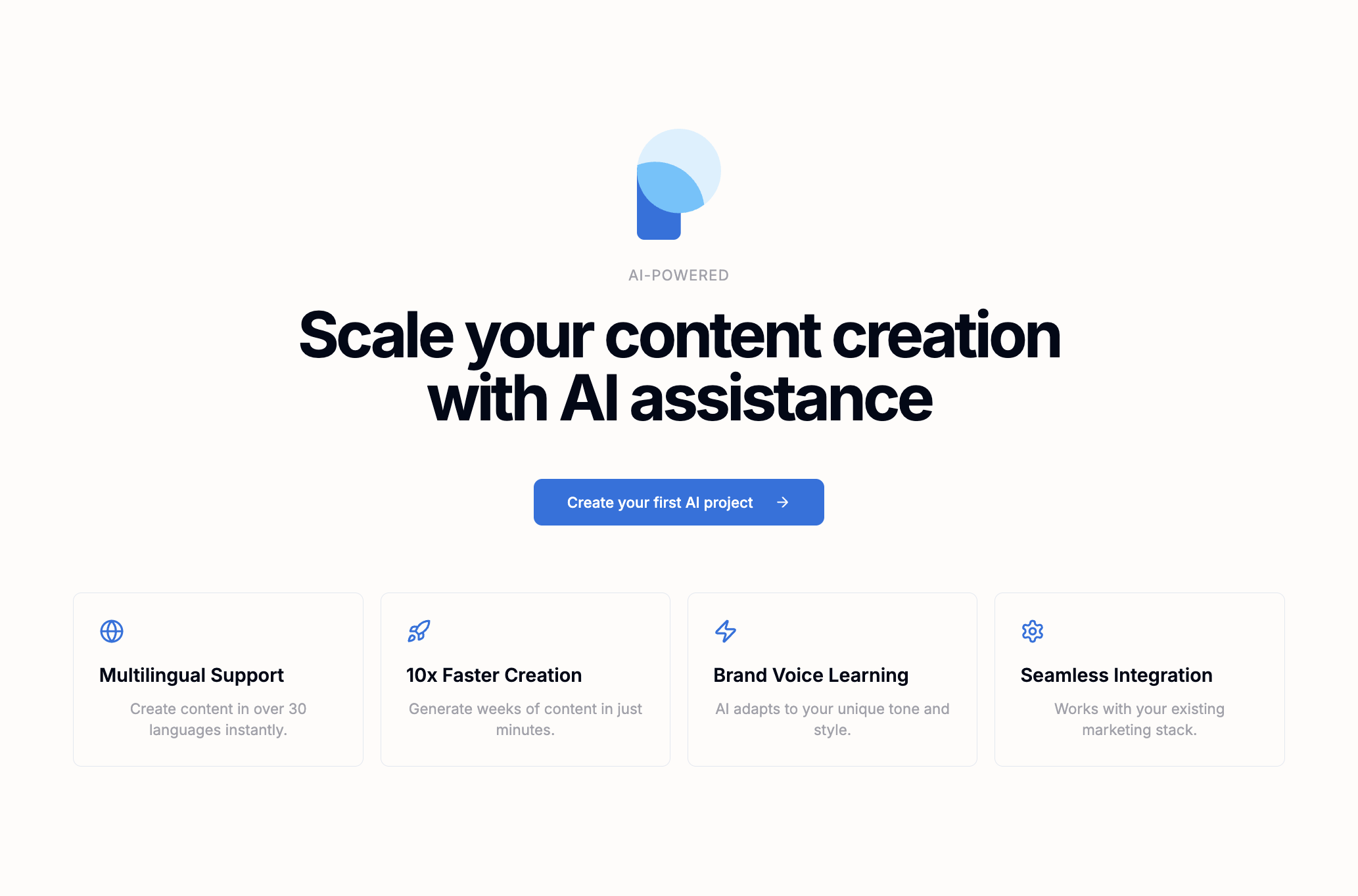 Platform Hero with Feature Cards